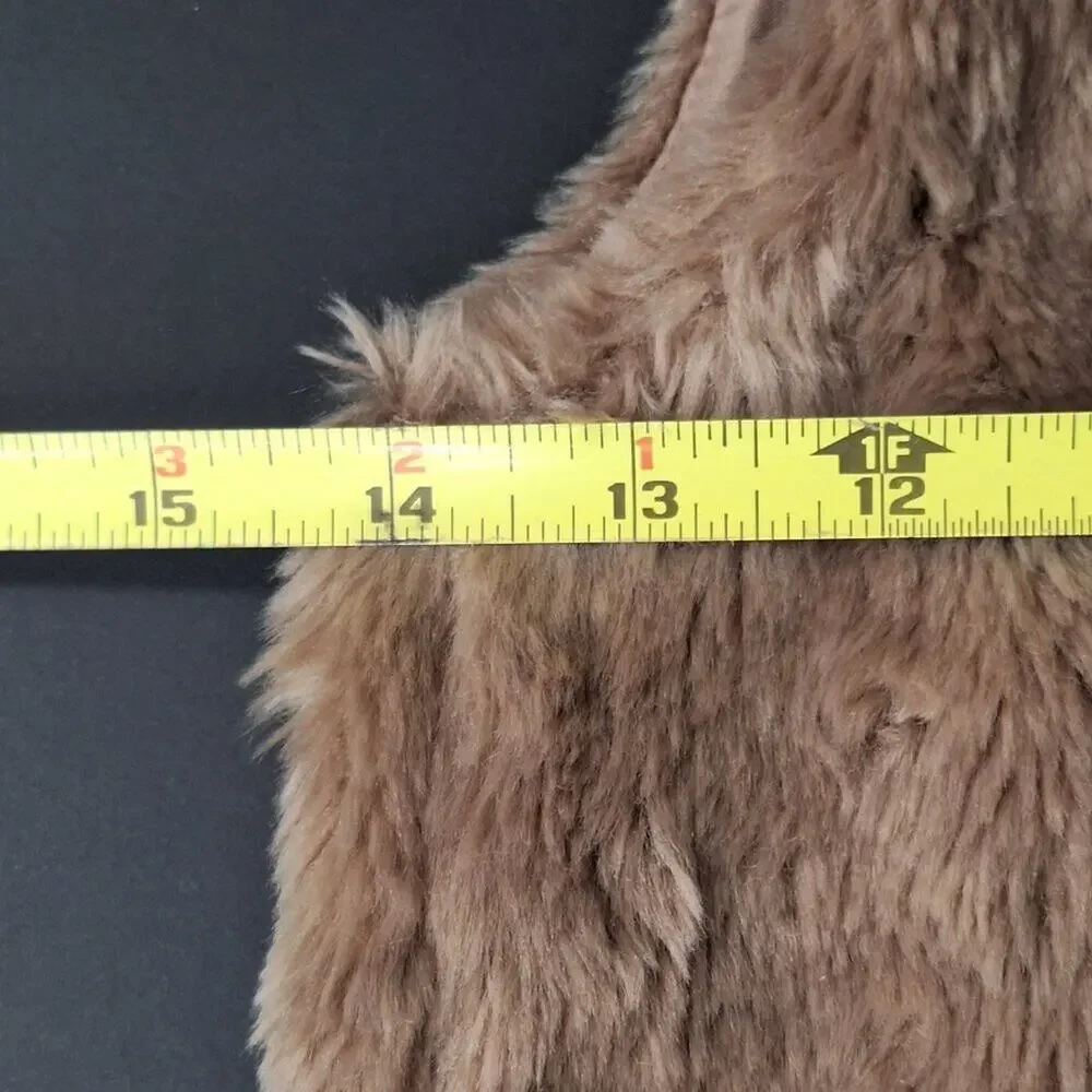 Gap Kids Brown Faux Fur Vest Girls Small 6 7 Cozy Sleeveless Lined Jacket School